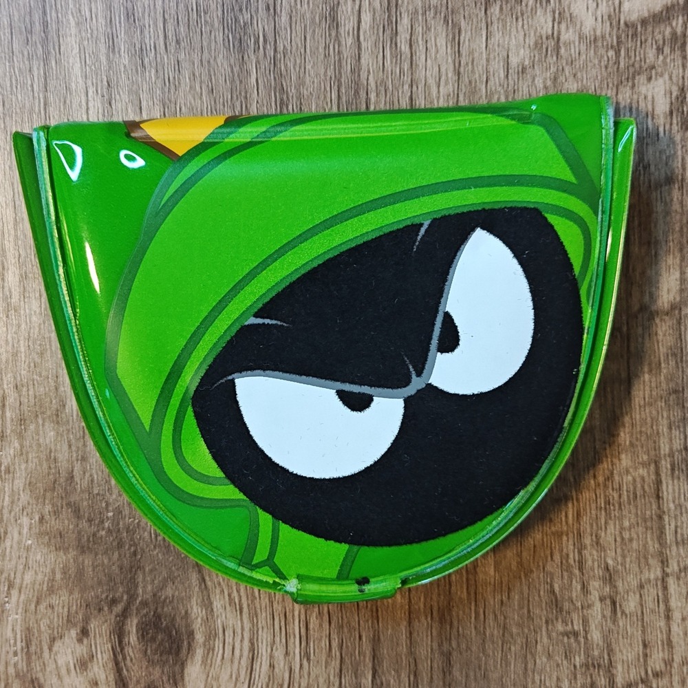 Six Flags Marvin the Martian Coin‎ Purse Looney Tunes Green PVC Fold Over Wallet